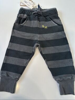NWT Bonmot Organic Cotton Striped Joggers